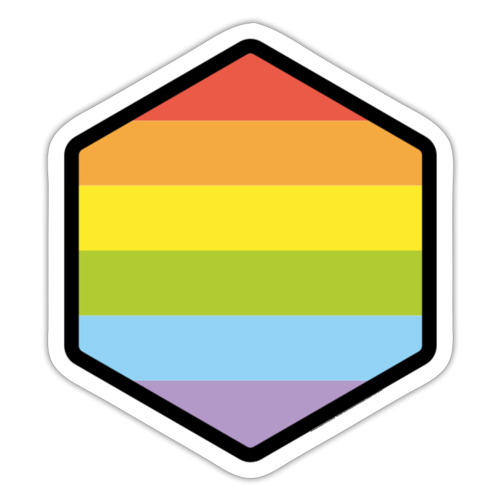 Rainbow Hexagon Moji Sticker - Emoji.Express - white matte