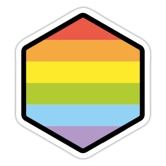 Rainbow Hexagon Moji Sticker - Emoji.Express - white matte