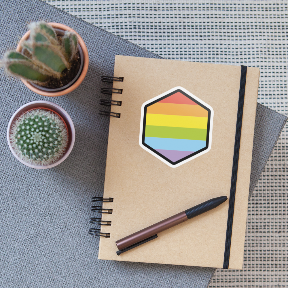 Rainbow Hexagon Moji Sticker - Emoji.Express - white matte