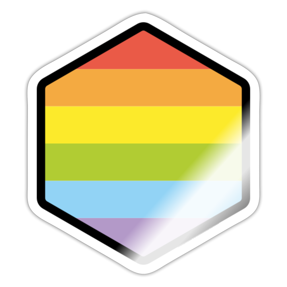 Rainbow Hexagon Moji Sticker - Emoji.Express - white glossy