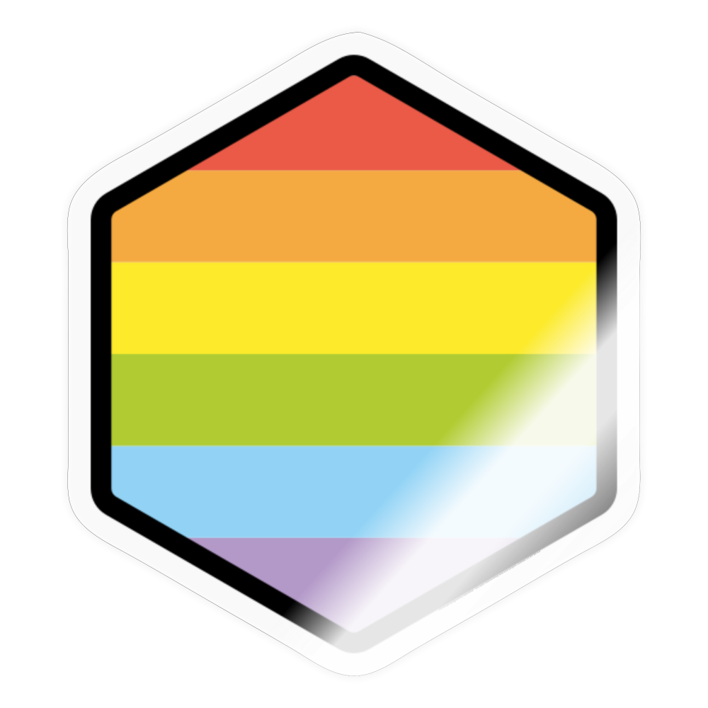 Rainbow Hexagon Moji Sticker - Emoji.Express - transparent glossy