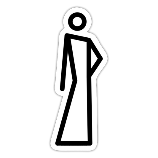 Stick Figure with Dress Leaning Right Moji Sticker - Emoji.Express - white matte