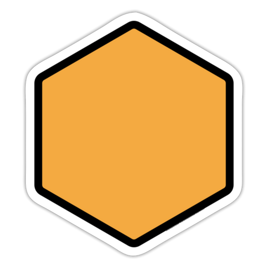 Orange Hexagon Moji Sticker - Emoji.Express - white matte