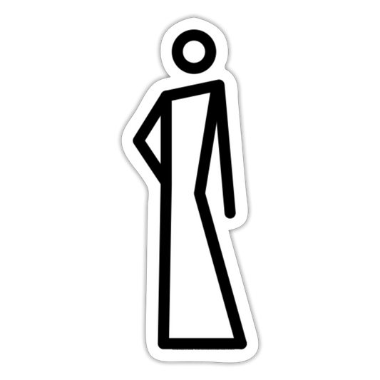 Stick Figure with Dress Leaning Left Moji Sticker - Emoji.Express - white matte