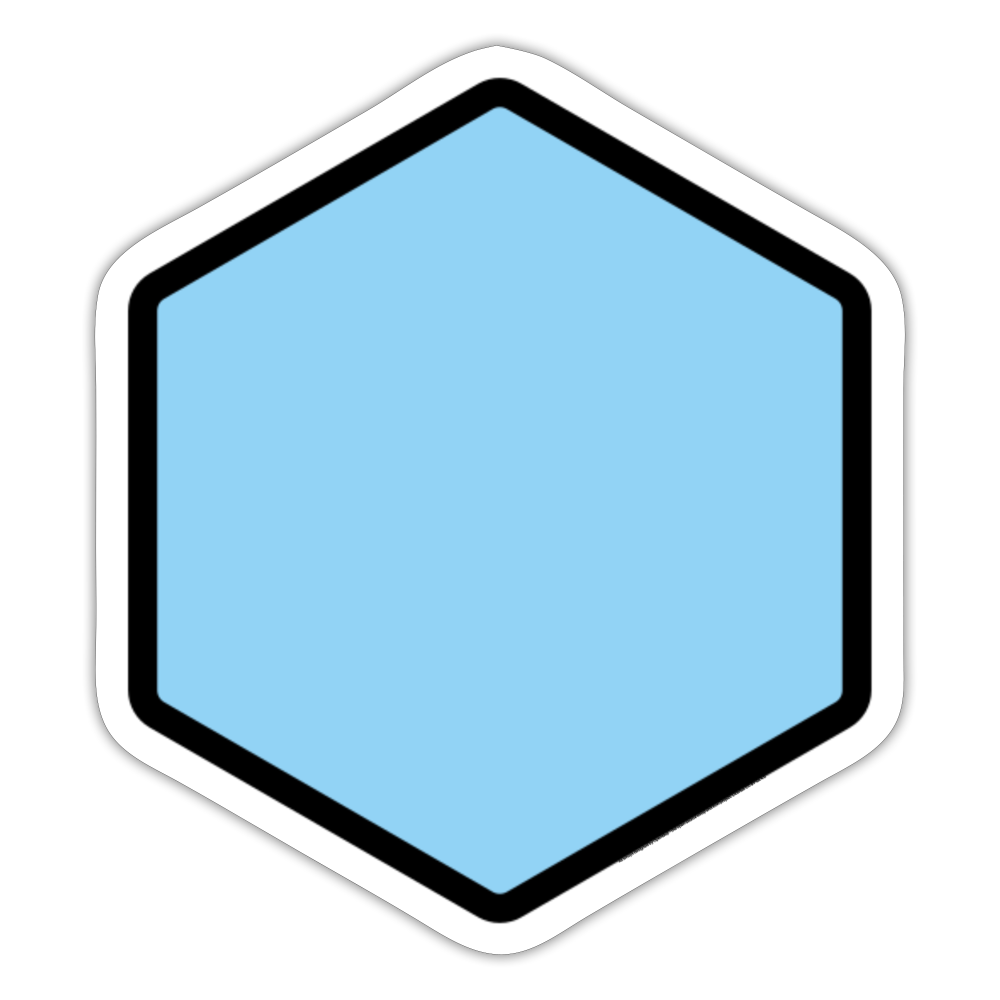 Blue Hexagon Moji Sticker - Emoji.Express - white matte