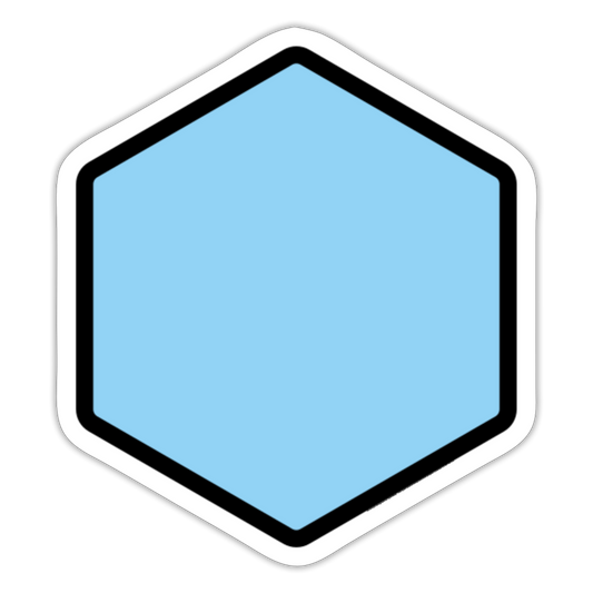 Blue Hexagon Moji Sticker - Emoji.Express - white matte