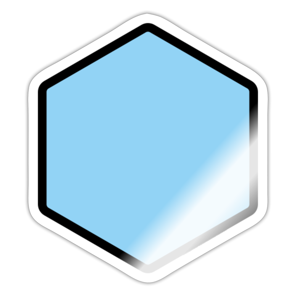 Blue Hexagon Moji Sticker - Emoji.Express - white glossy