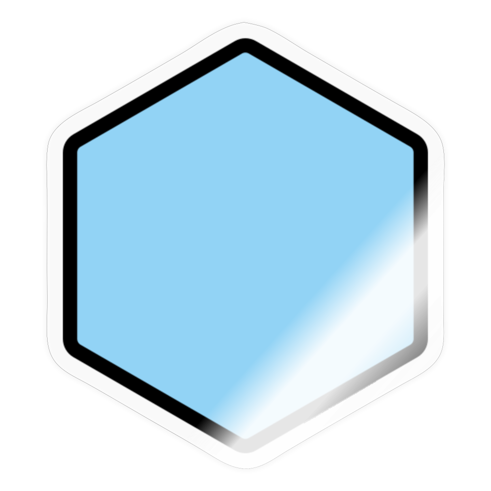 Blue Hexagon Moji Sticker - Emoji.Express - transparent glossy