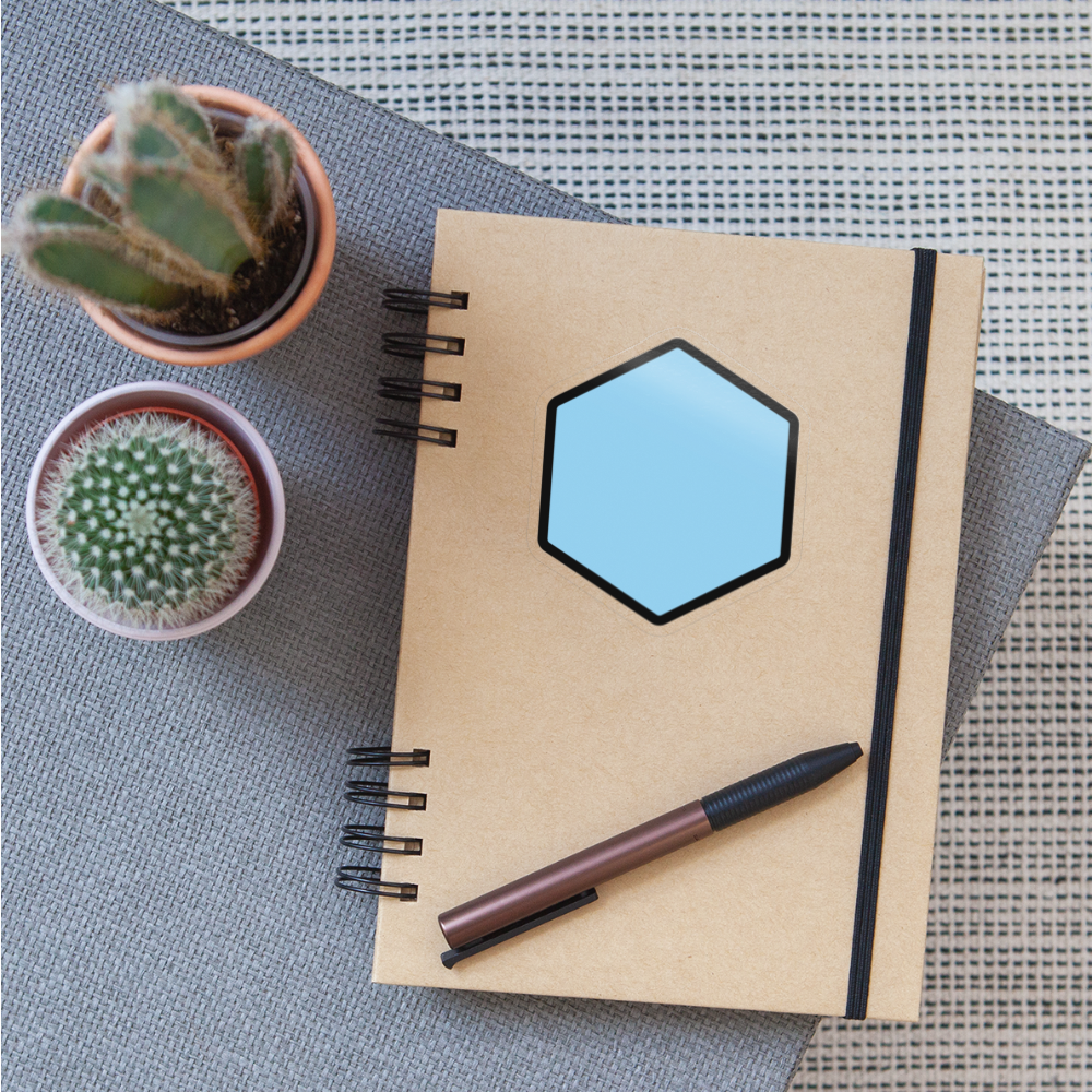 Blue Hexagon Moji Sticker - Emoji.Express - transparent glossy