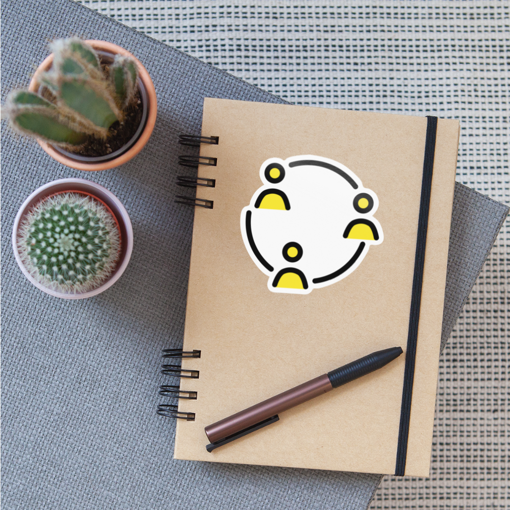 Collaboration Moji Sticker - Emoji.Express - white glossy