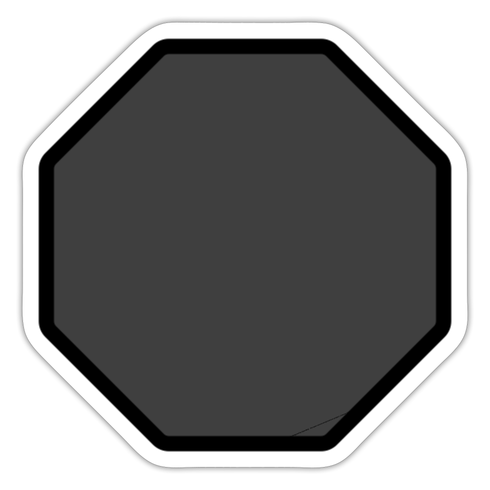 Horizontal Black Octagon Moji Sticker - Emoji.Express - white matte