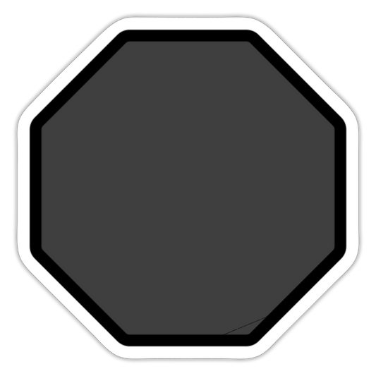 Horizontal Black Octagon Moji Sticker - Emoji.Express - white matte