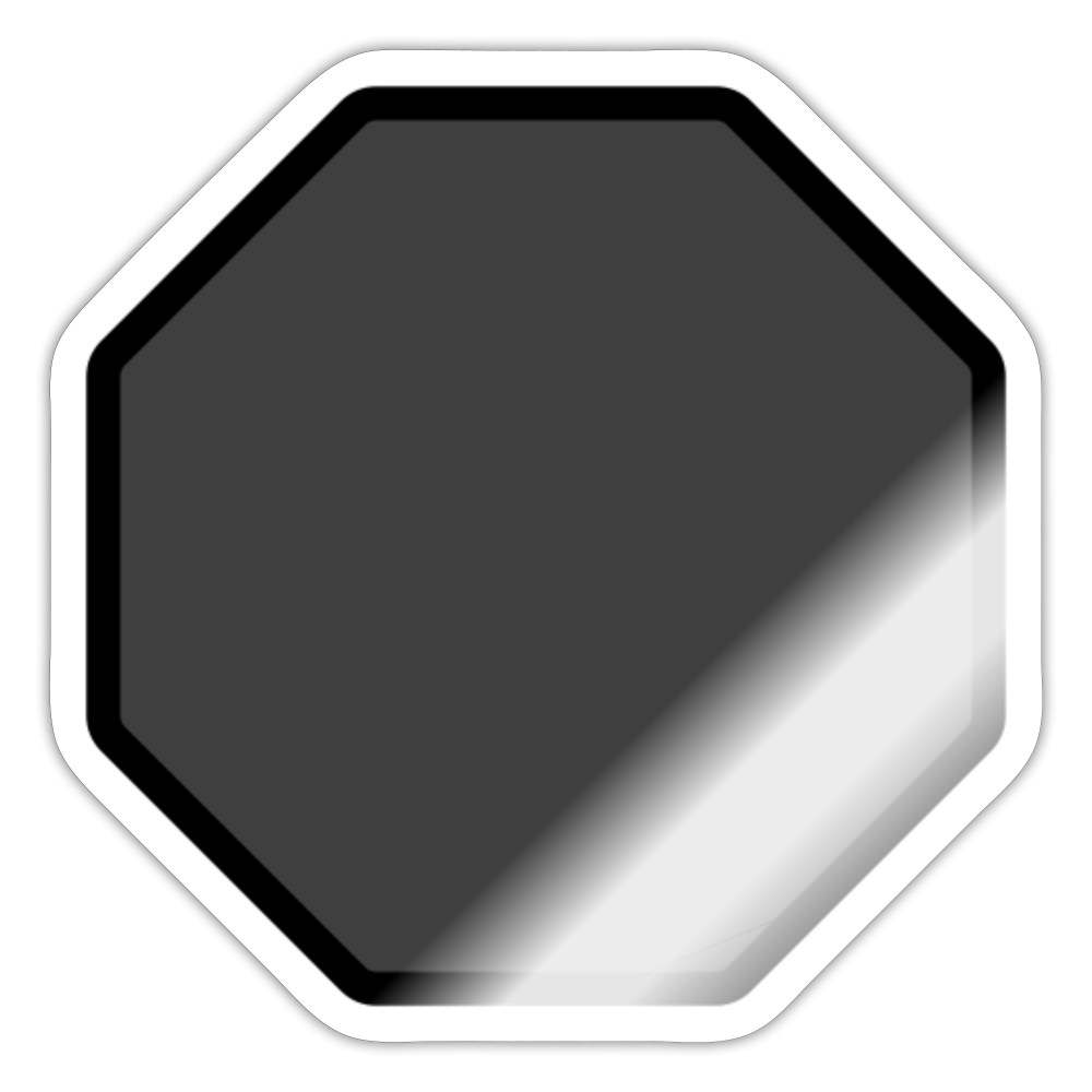 Horizontal Black Octagon Moji Sticker - Emoji.Express - white glossy