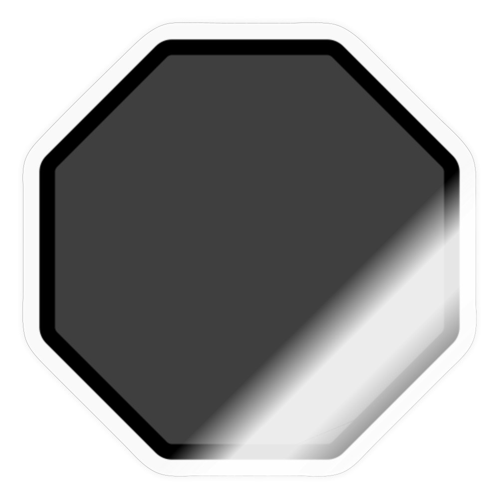 Horizontal Black Octagon Moji Sticker - Emoji.Express - transparent glossy