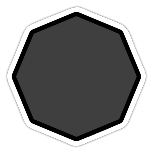 Black Octagon Moji Sticker - Emoji.Express - white matte