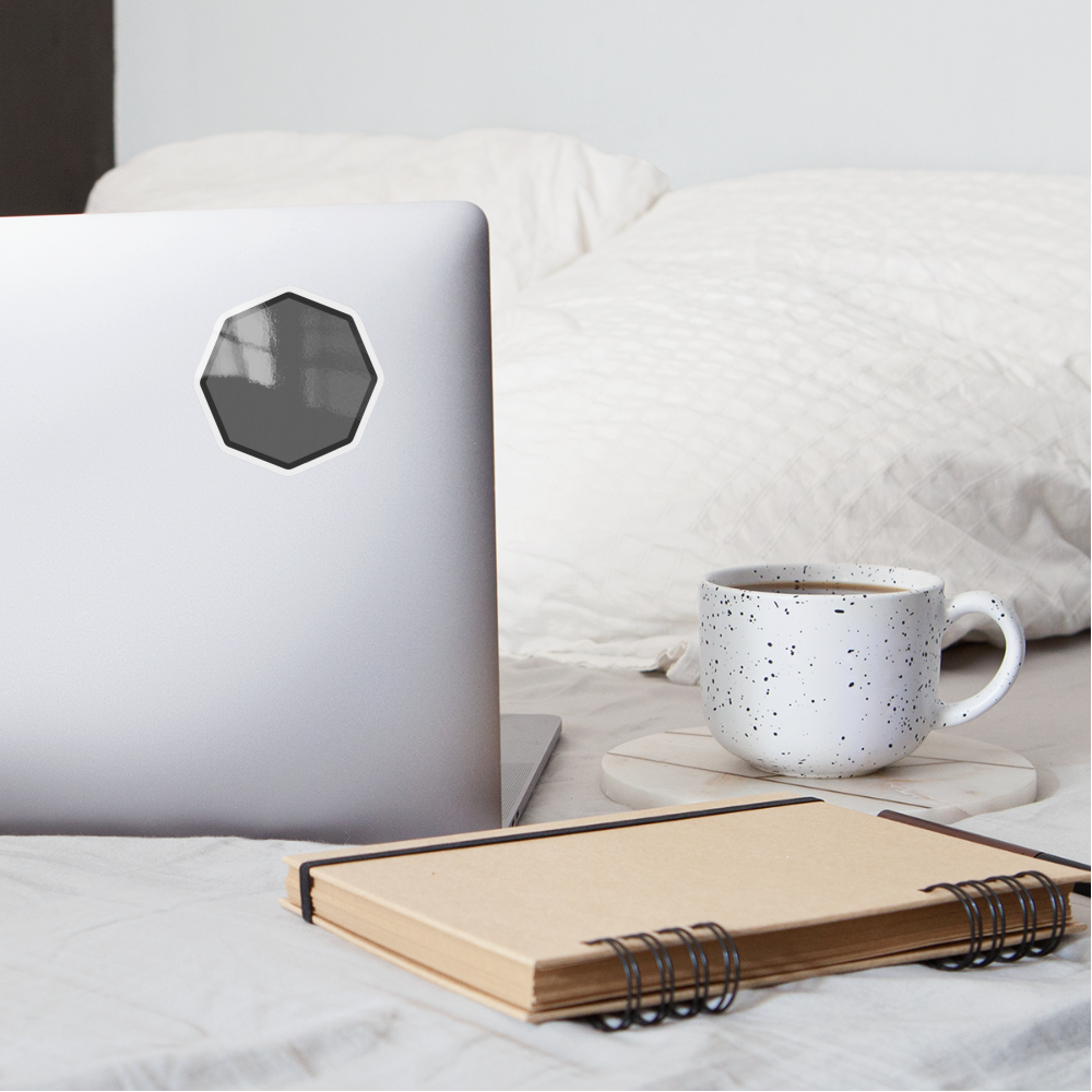 Black Octagon Moji Sticker - Emoji.Express - white glossy