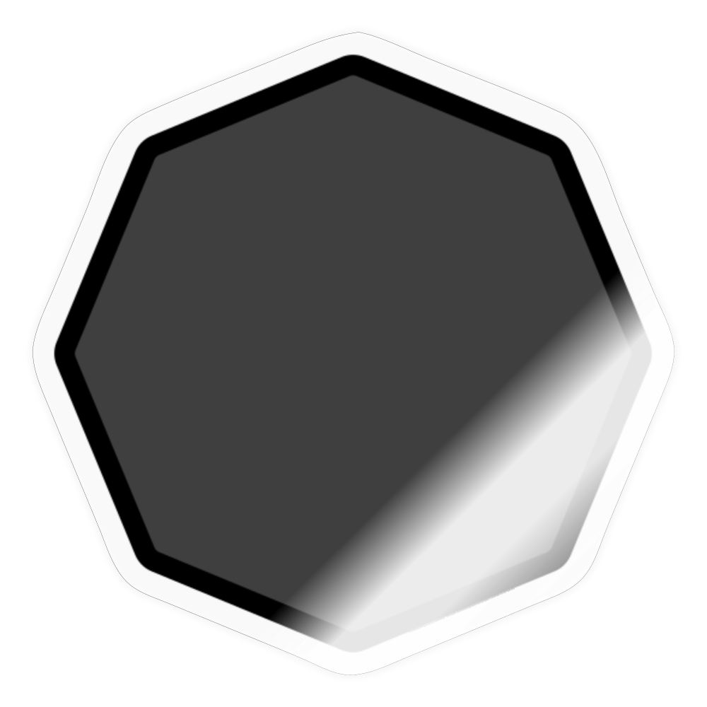Black Octagon Moji Sticker - Emoji.Express - transparent glossy
