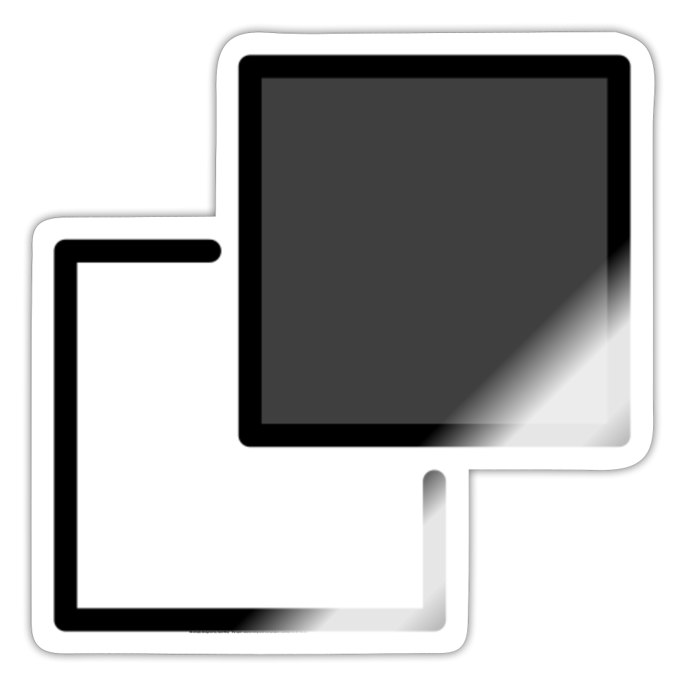 Overlapping White and Black Squares Moji Sticker - Emoji.Express - white glossy