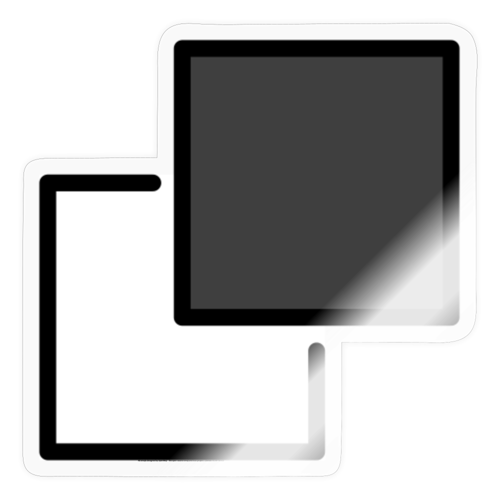 Overlapping White and Black Squares Moji Sticker - Emoji.Express - transparent glossy