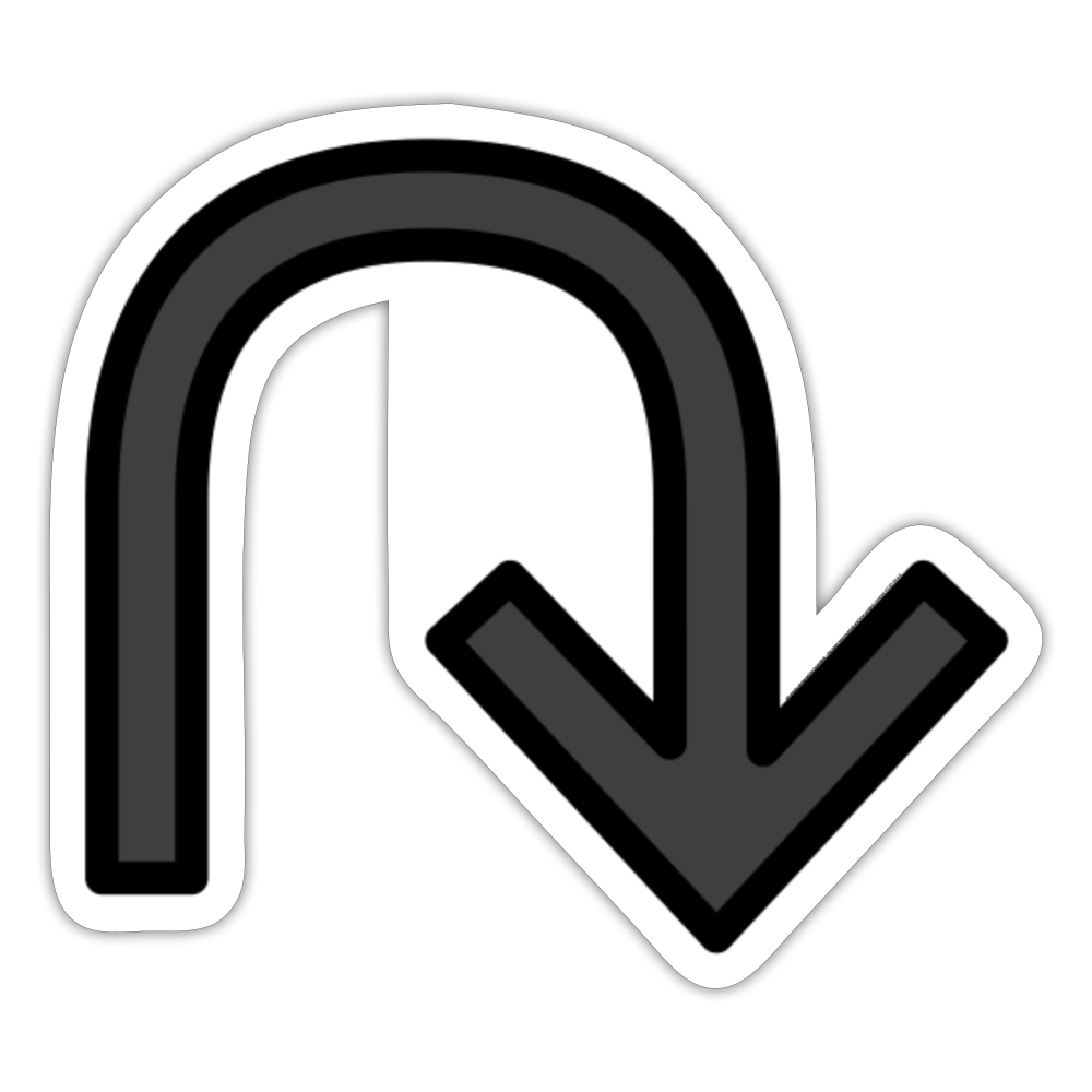 Anticlockwise Triangle-Headed Top U-Shaped Arrow Moji Sticker - Emoji.Express - white matte