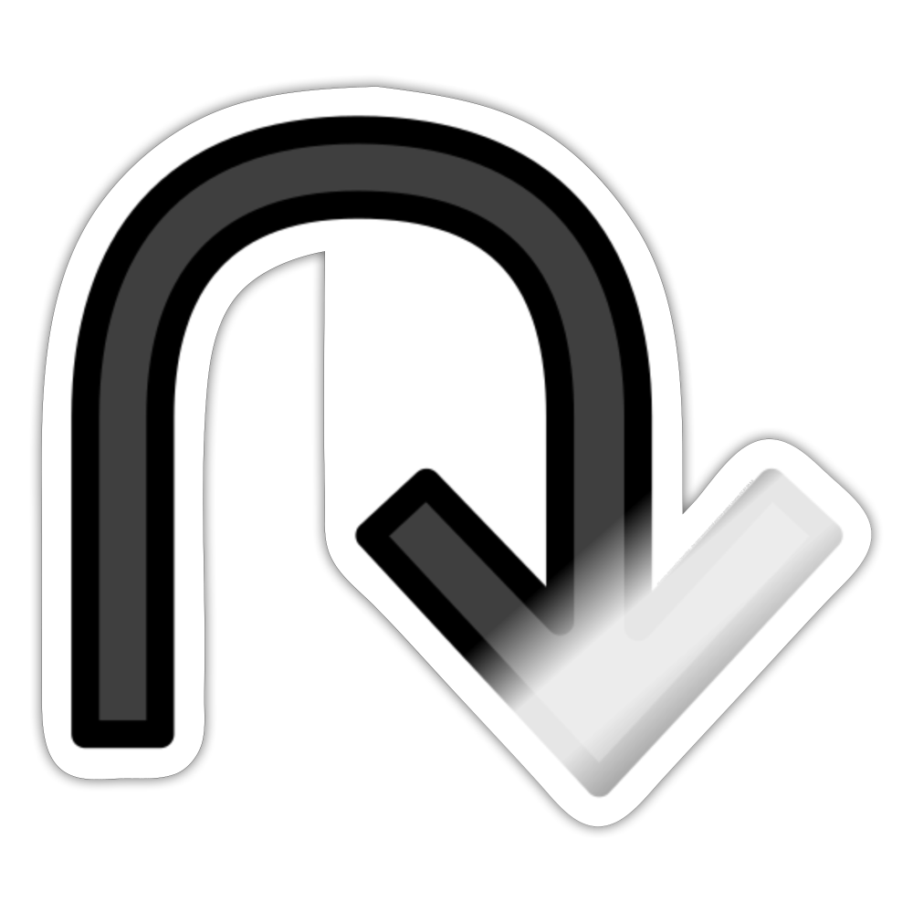 Anticlockwise Triangle-Headed Top U-Shaped Arrow Moji Sticker - Emoji.Express - white glossy