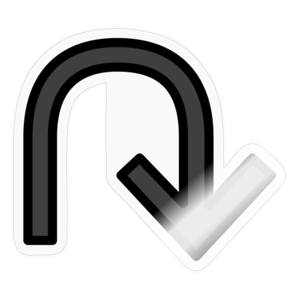 Anticlockwise Triangle-Headed Top U-Shaped Arrow Moji Sticker - Emoji.Express - transparent glossy
