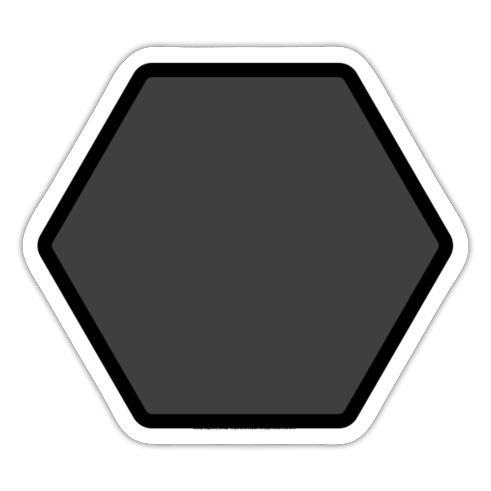 Horizontal Black Hexagon Moji Sticker - Emoji.Express - white matte
