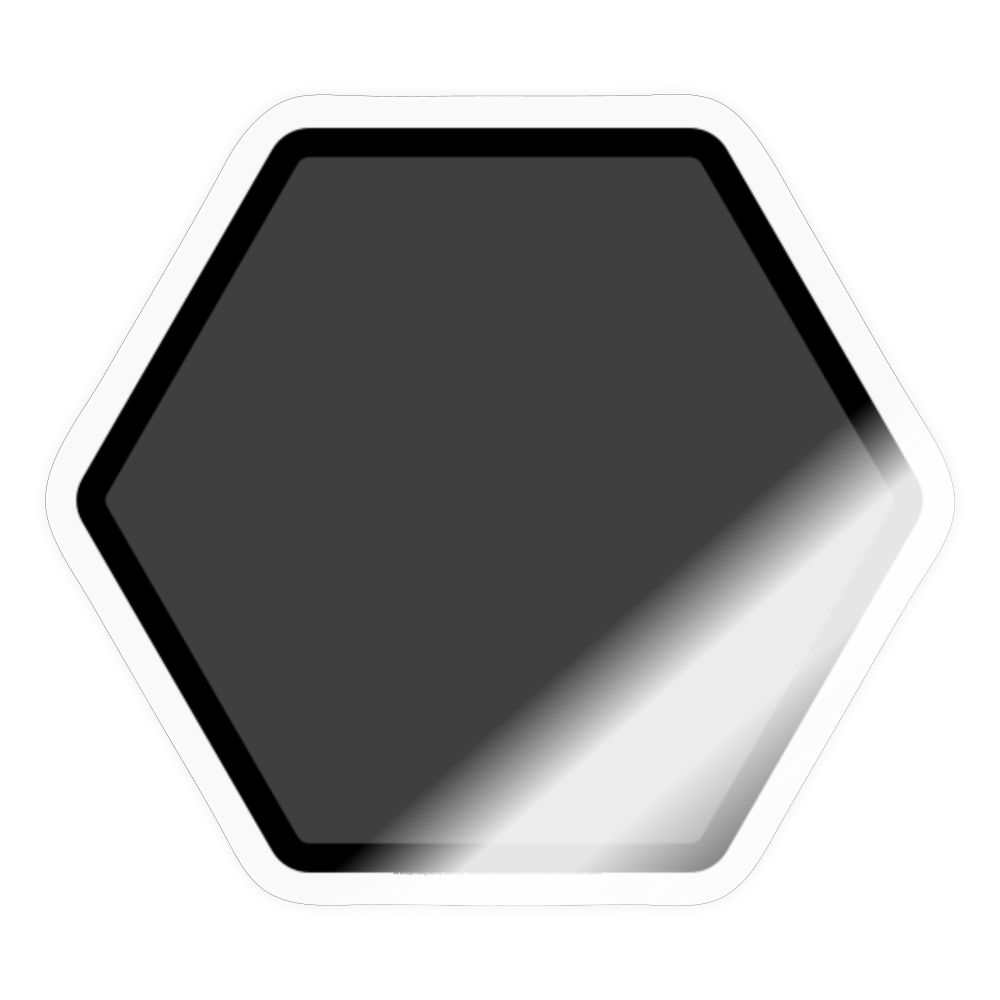 Horizontal Black Hexagon Moji Sticker - Emoji.Express - transparent glossy