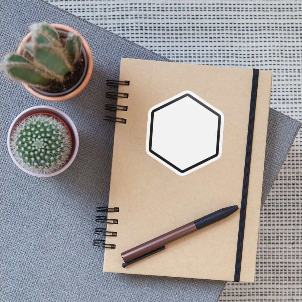 White Hexagon Moji Sticker - Emoji.Express - white matte