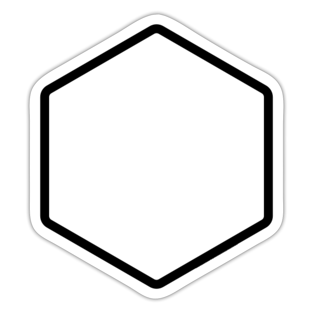 White Hexagon Moji Sticker - Emoji.Express - white matte