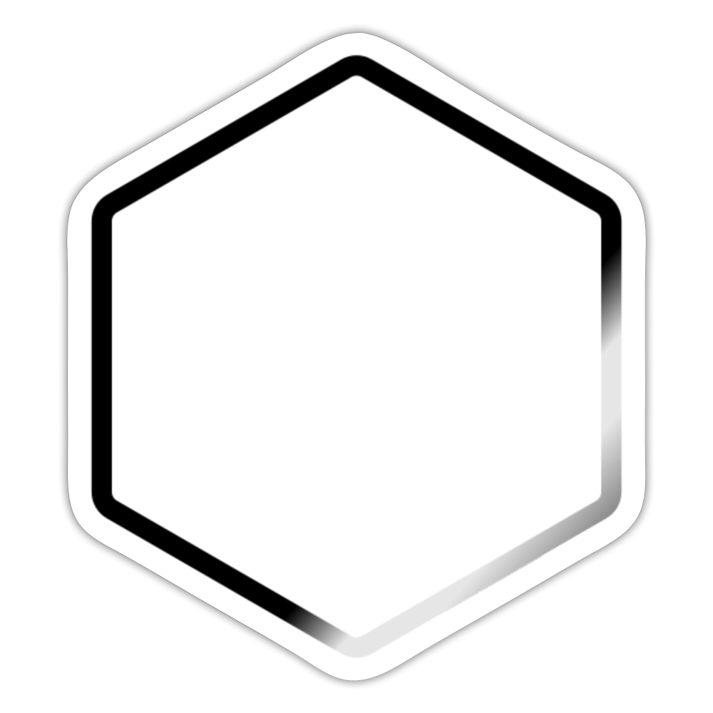 White Hexagon Moji Sticker - Emoji.Express - white glossy