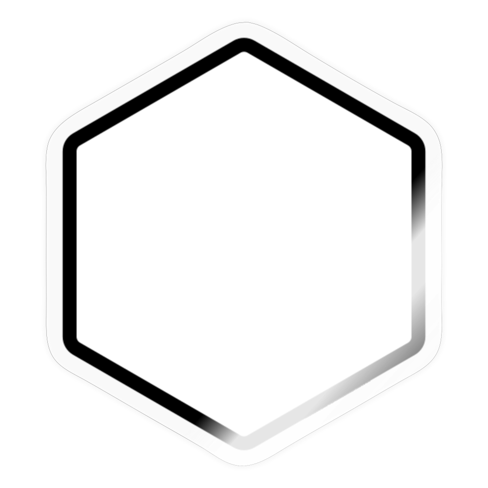 White Hexagon Moji Sticker - Emoji.Express - transparent glossy
