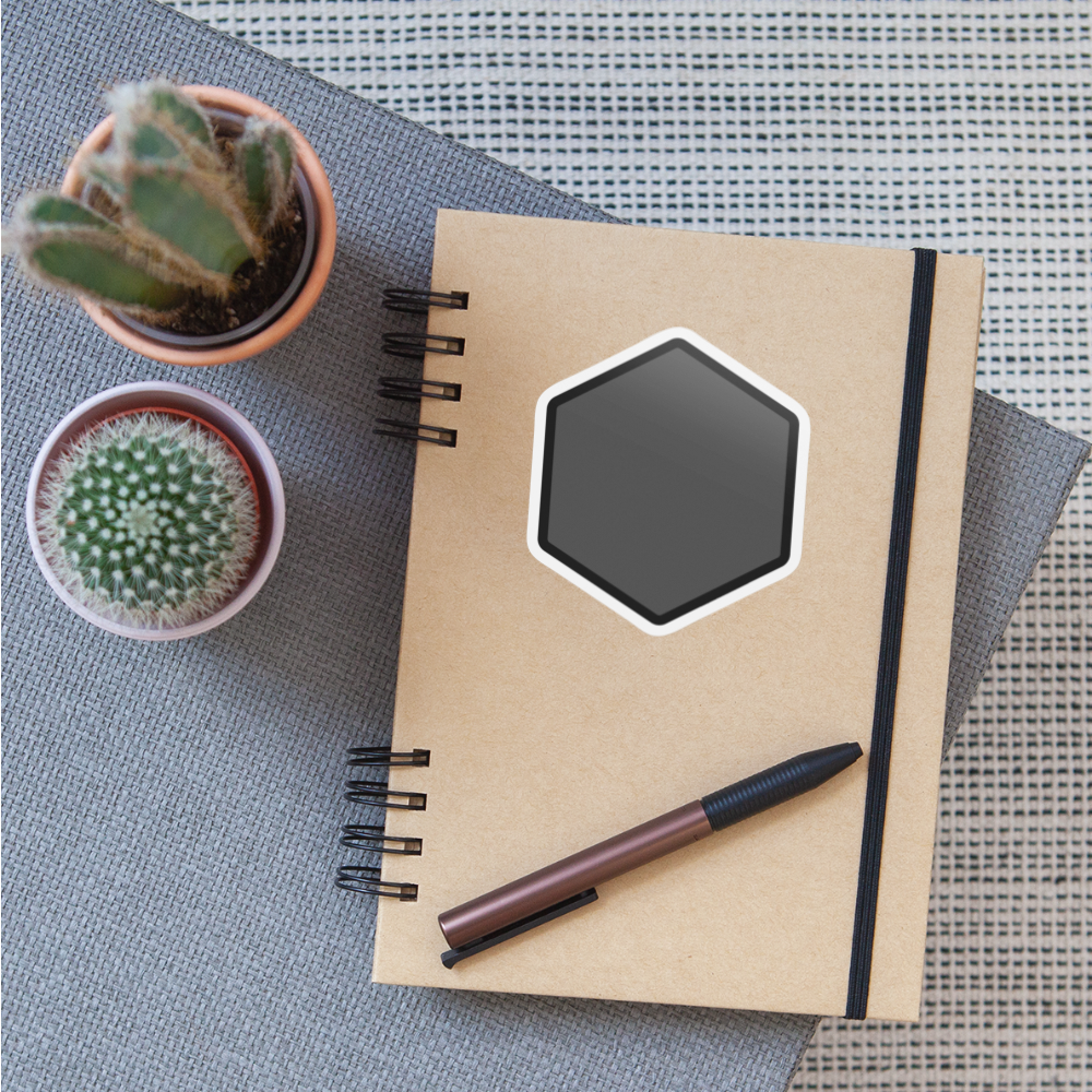 Black Hexagon Moji Sticker - Emoji.Express - white matte
