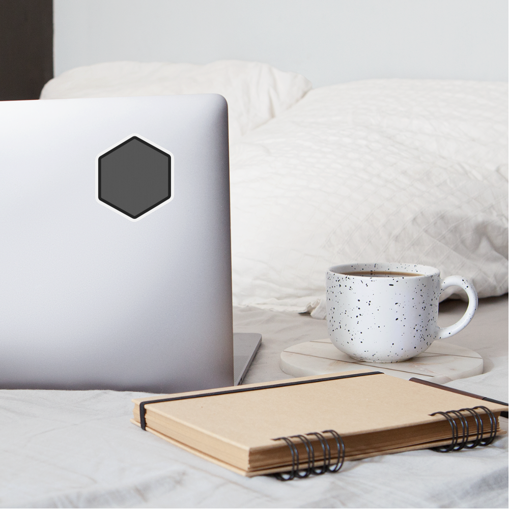 Black Hexagon Moji Sticker - Emoji.Express - white matte