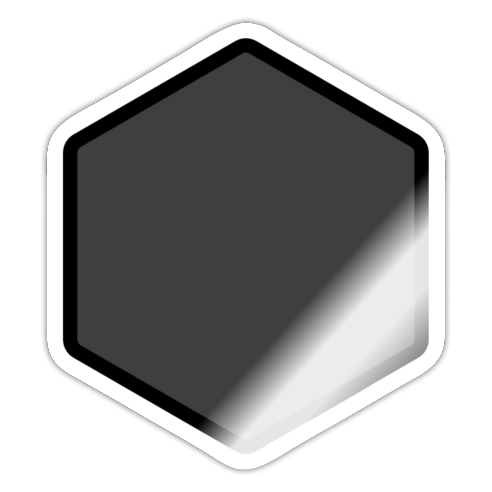 Black Hexagon Moji Sticker - Emoji.Express - white glossy