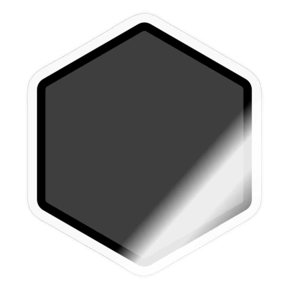 Black Hexagon Moji Sticker - Emoji.Express - transparent glossy