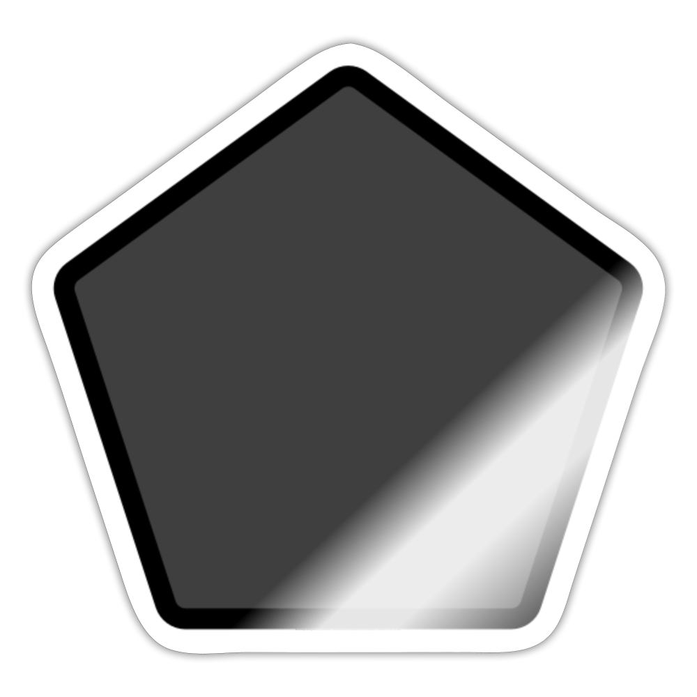 Black Pentagon Moji Sticker - Emoji.Express - white glossy