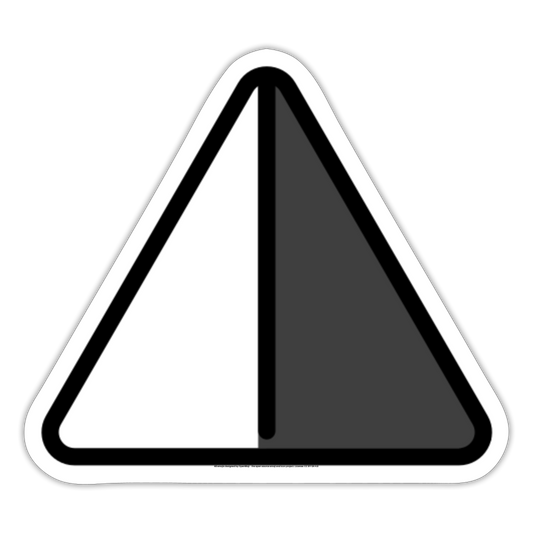 Up-Pointing Triangle with Right Half Black Moji Sticker - Emoji.Express - white matte