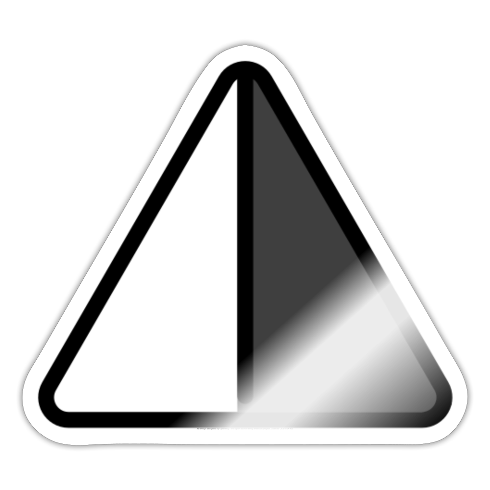 Up-Pointing Triangle with Right Half Black Moji Sticker - Emoji.Express - white glossy