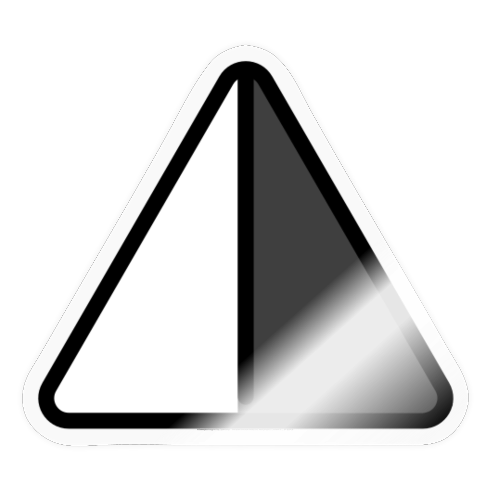 Up-Pointing Triangle with Right Half Black Moji Sticker - Emoji.Express - transparent glossy