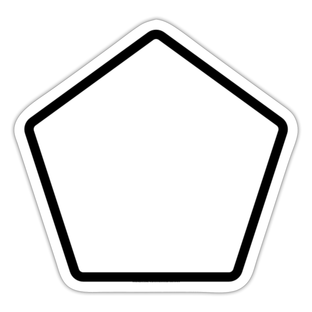 White Pentagon Moji Sticker - Emoji.Express - white matte