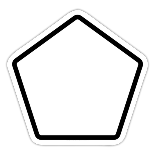 White Pentagon Moji Sticker - Emoji.Express - white matte