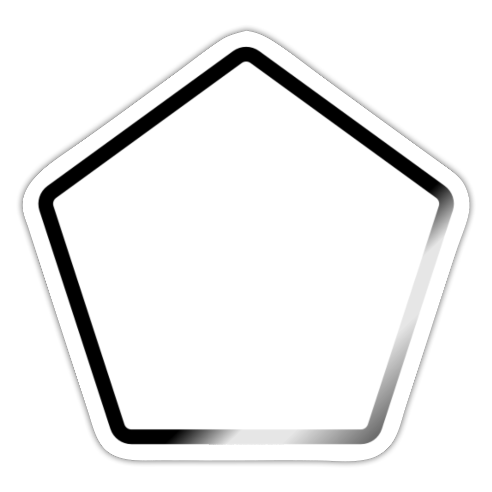 White Pentagon Moji Sticker - Emoji.Express - white glossy