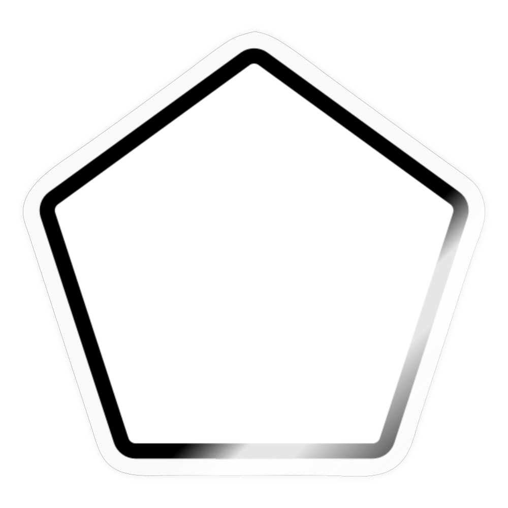 White Pentagon Moji Sticker - Emoji.Express - transparent glossy