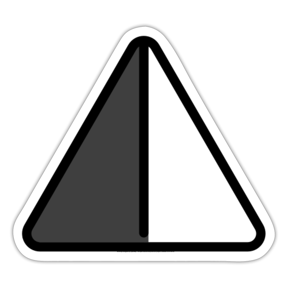 Up-Pointing Triangle with Left Half Black Moji Sticker - Emoji.Express - white matte