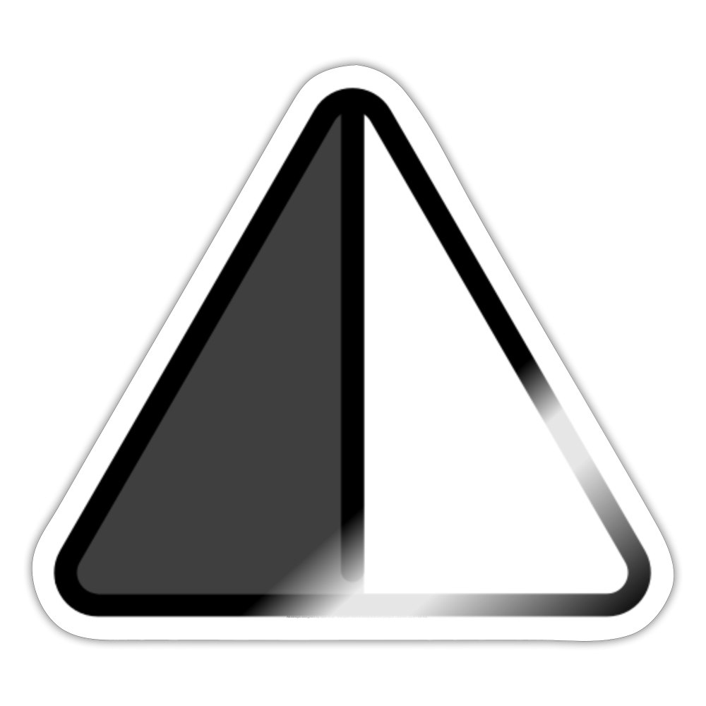 Up-Pointing Triangle with Left Half Black Moji Sticker - Emoji.Express - white glossy
