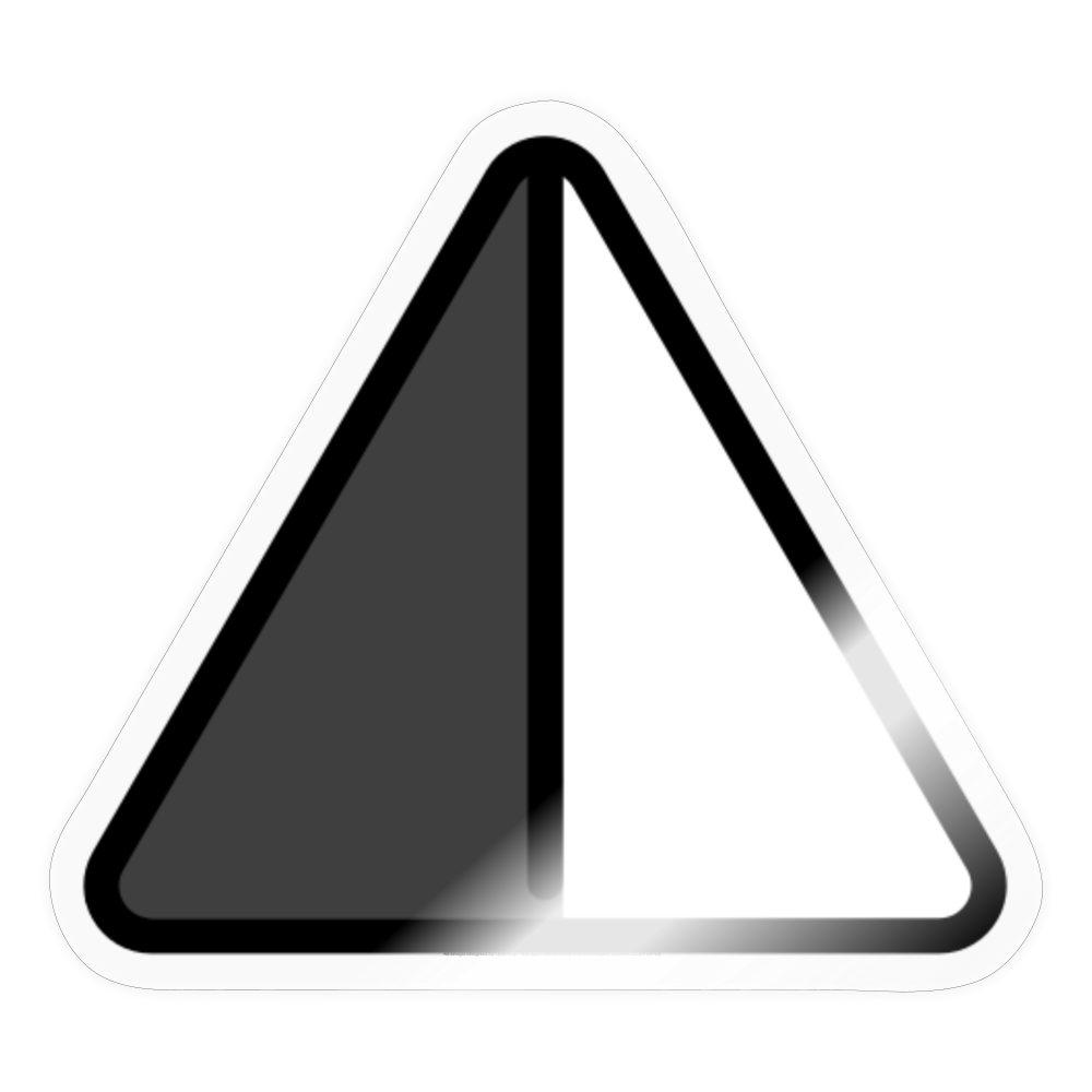 Up-Pointing Triangle with Left Half Black Moji Sticker - Emoji.Express - transparent glossy