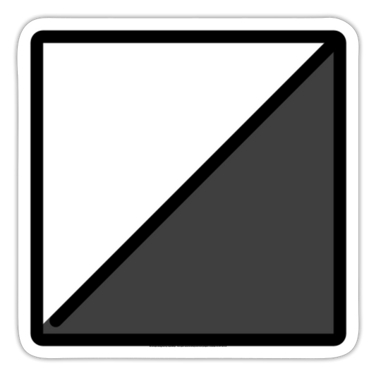 Square with Lower Right Diagonal Black Moji Sticker - Emoji.Express - white matte