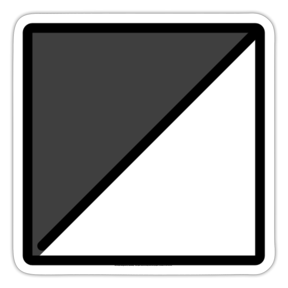 Square with Upper Left Diagonal Black Moji Sticker - Emoji.Express - white matte