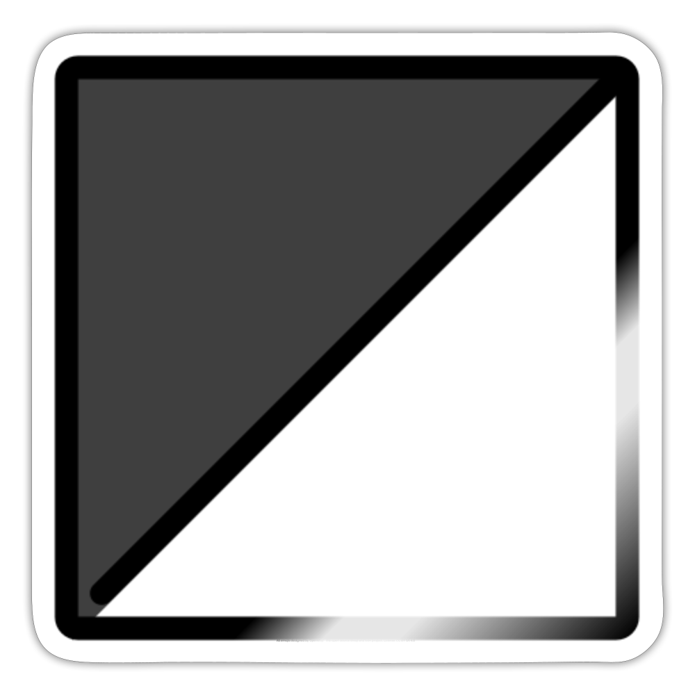 Square with Upper Left Diagonal Black Moji Sticker - Emoji.Express - white glossy